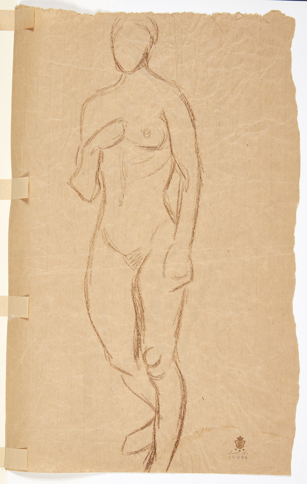 Stående kvindelig model, Sigurd Swane, 1916